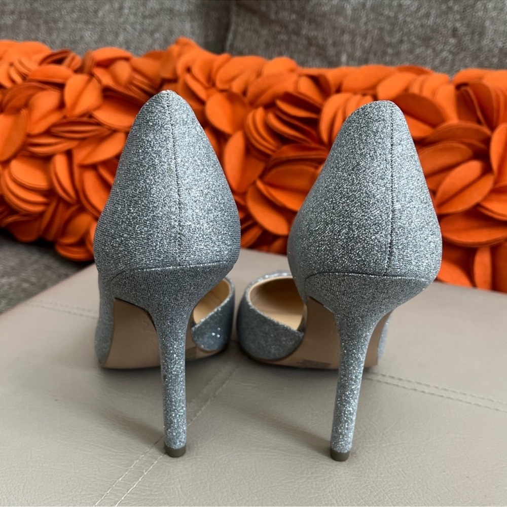 Bcbgeneration Pewter Silver Glitter Heels Size 8 … - image 4